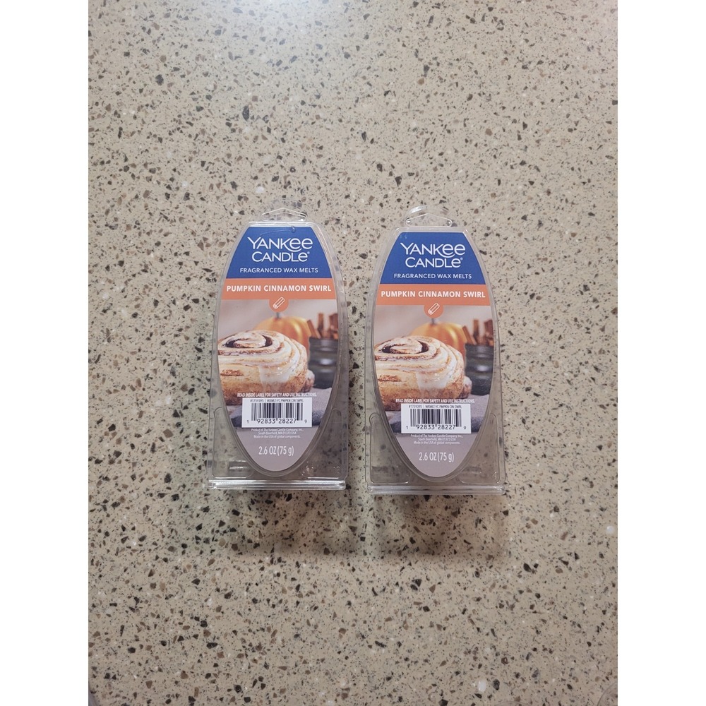 2 Yankee Candle Pumpkin Cinnamon Swirl Fragranced Wax Melts 6 Wax Melts Per Pack